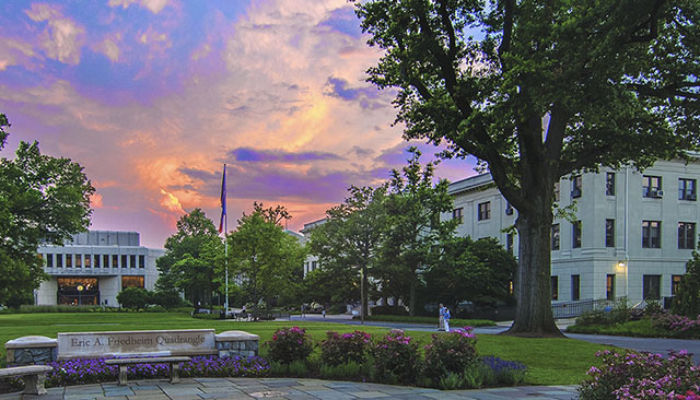 AU quad at sunset