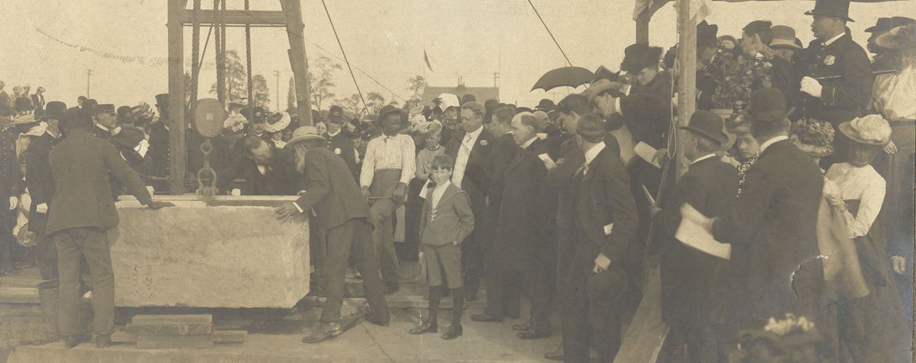 Teddy Roosevelt at the cornerstone-laying of AU's McKinley Building. AU Archives