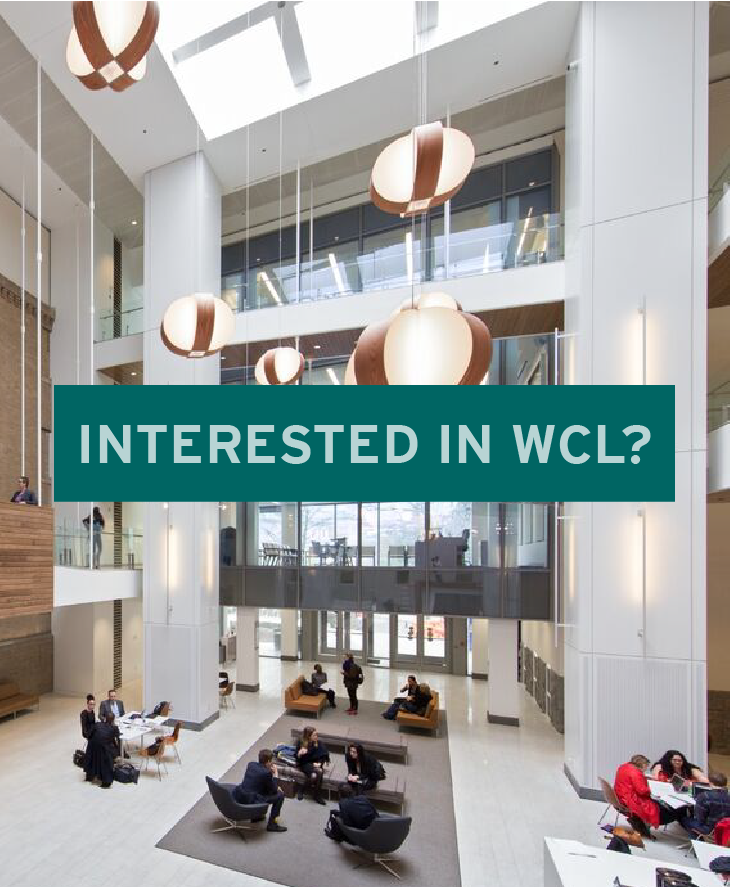Graphic displays: Interested in Washington College of Law?