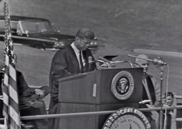 Still from CBS broadcast of JFK's address