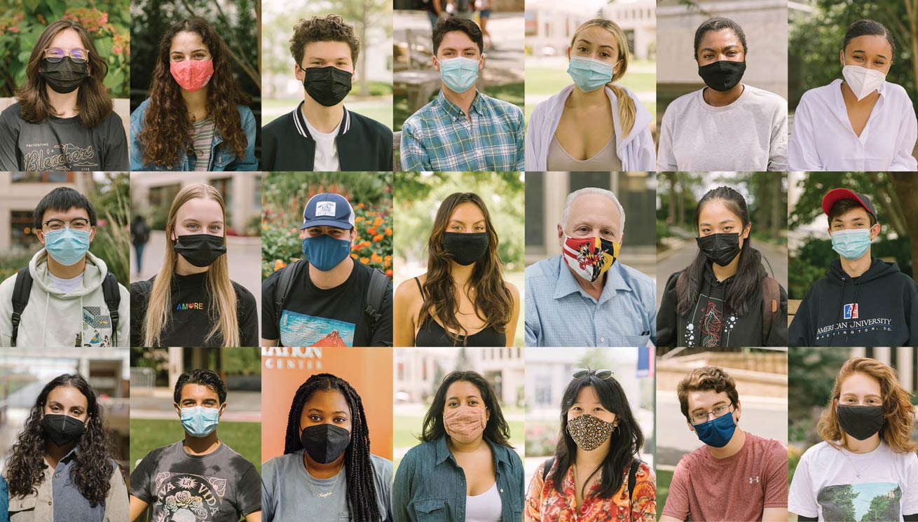 AU community members wearing face masks
