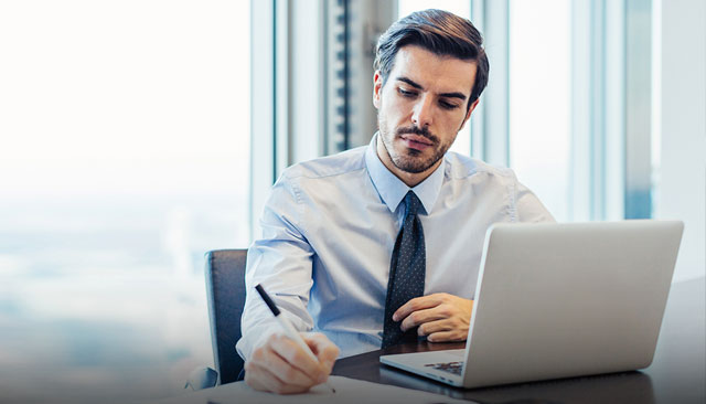 Man working at computer