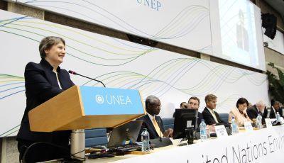 UN Environmental Assembly podium UN Environmental Assembly podium